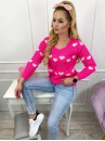Sweter Serca Neon Róż