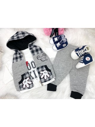 Komplet Łapka Szary - 6 miesięcy