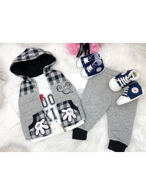 Komplet Łapka Szary - 6 miesięcy