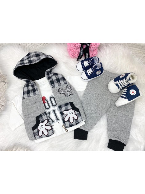 Komplet Łapka Szary - 18 miesięcy