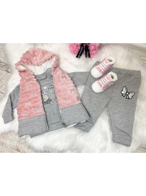 Komplecik Różowe Futerko - 6 miesięcy